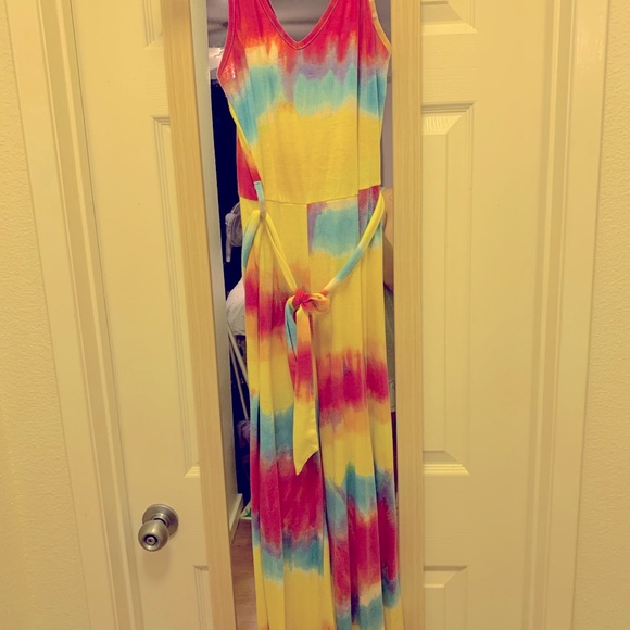 Tie dye tie strap onesie gaucho jumper romper - Picture 2 of 2